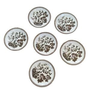 Vtg Lot of 6 NASCO INDIAN TREE White Porcelain Small Saucers Wall Plates Japan